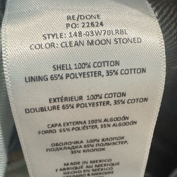 NWT RE/DONE 70s Low Rise Bell Bottom Jeans in Clean Moon Stoned Medium Wash - Picture 7 of 7